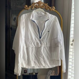 Solumbra White and Navy UV Protection 1/4 Zip Windbreaker Vented Pullover Jacket